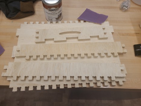 picture of wood pieces before sanding